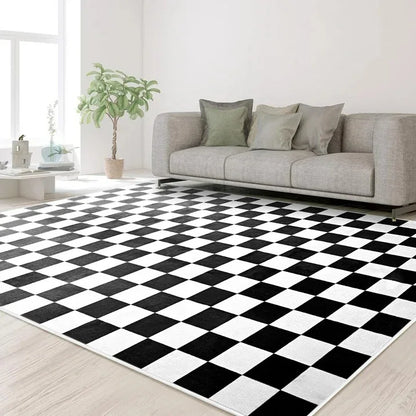 Checkered Area Rugs for Living Room Bedroom