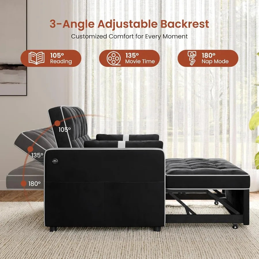 Sofa Bed Convertible Sleeper with USB Charging