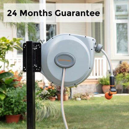 5/8" x 65 ft Heavy Duty Retractable Garden Hose Reel Water Hose Reel