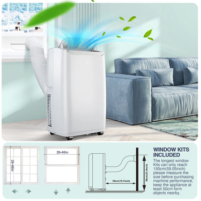 12000 BTU Portable Room Air Conditioners with Multi-Speed Fan