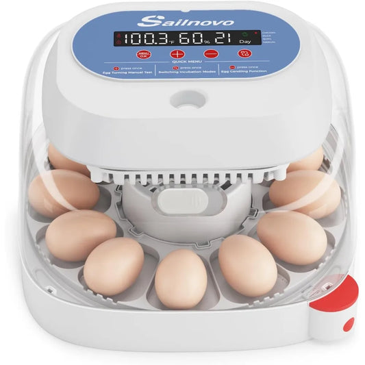 12 Egg Incubators for Hatching Eggs with 4 Modes