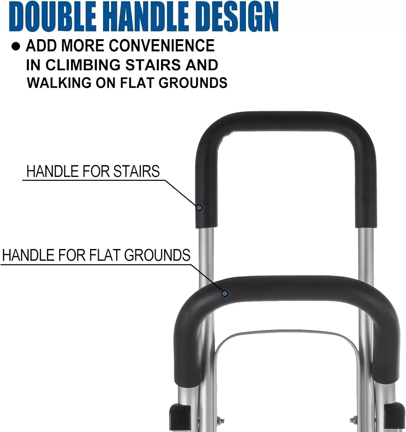 2in1 Heavy-Duty Hand Truck Dolly with Adjustable Handle