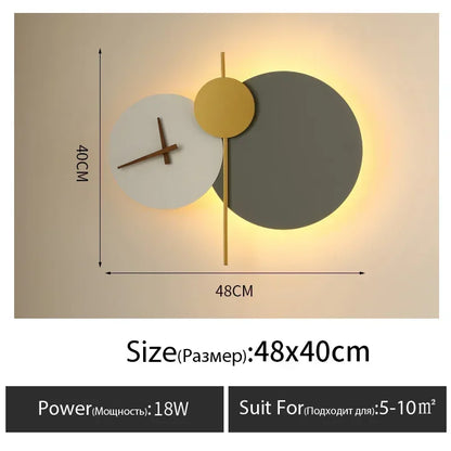 Wall Lamp with Clock Dining Room Decor
