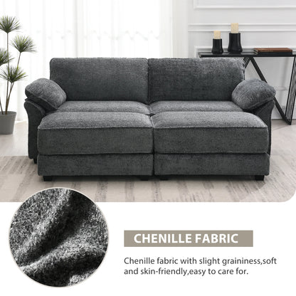 4 Seat Upholstered Sleeper Corner Couch bed set