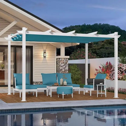 10' X 13' Outdoor Aluminum Heavy-Duty Retractable Pergola
