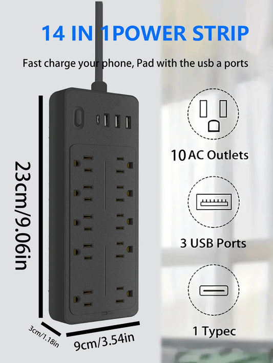 Power Strip Surge Protector 14 in 1 Multi Outlet Extender