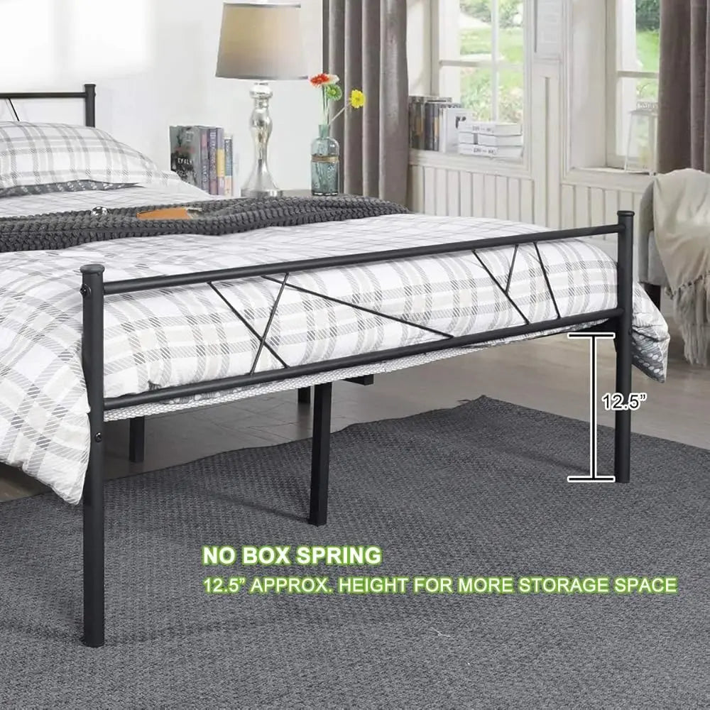 Queen Size Steel Foundation Metal Bed Frame