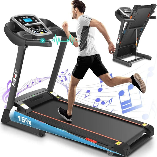 Portable Treadmills for Walking, Running with Built-in Speaker and LCD Display