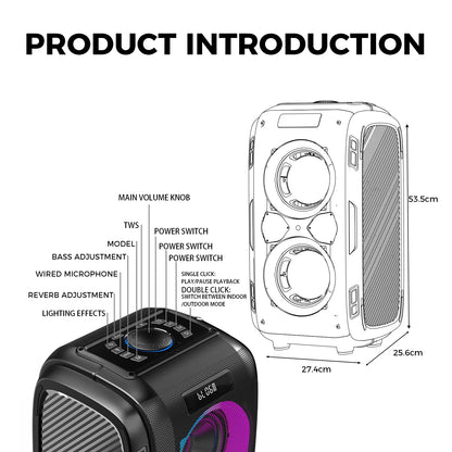 250W PEAK Large Bluetooth Speaker Massive 120dB/12
