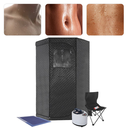 Portable Steam Sauna for Home with Remote Control Folding Chair