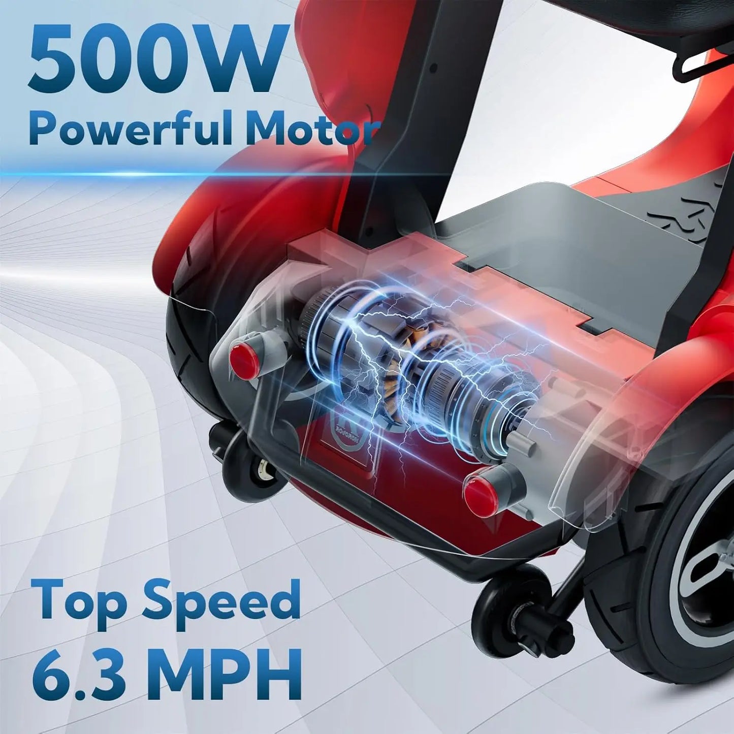 Scooter, Electric Powered Wheelchair with 35Mile Long Range