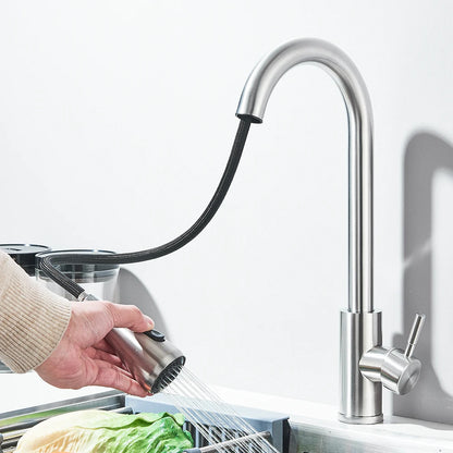 Kitchen Faucet Brushed Nickel Pull-out Sprayer