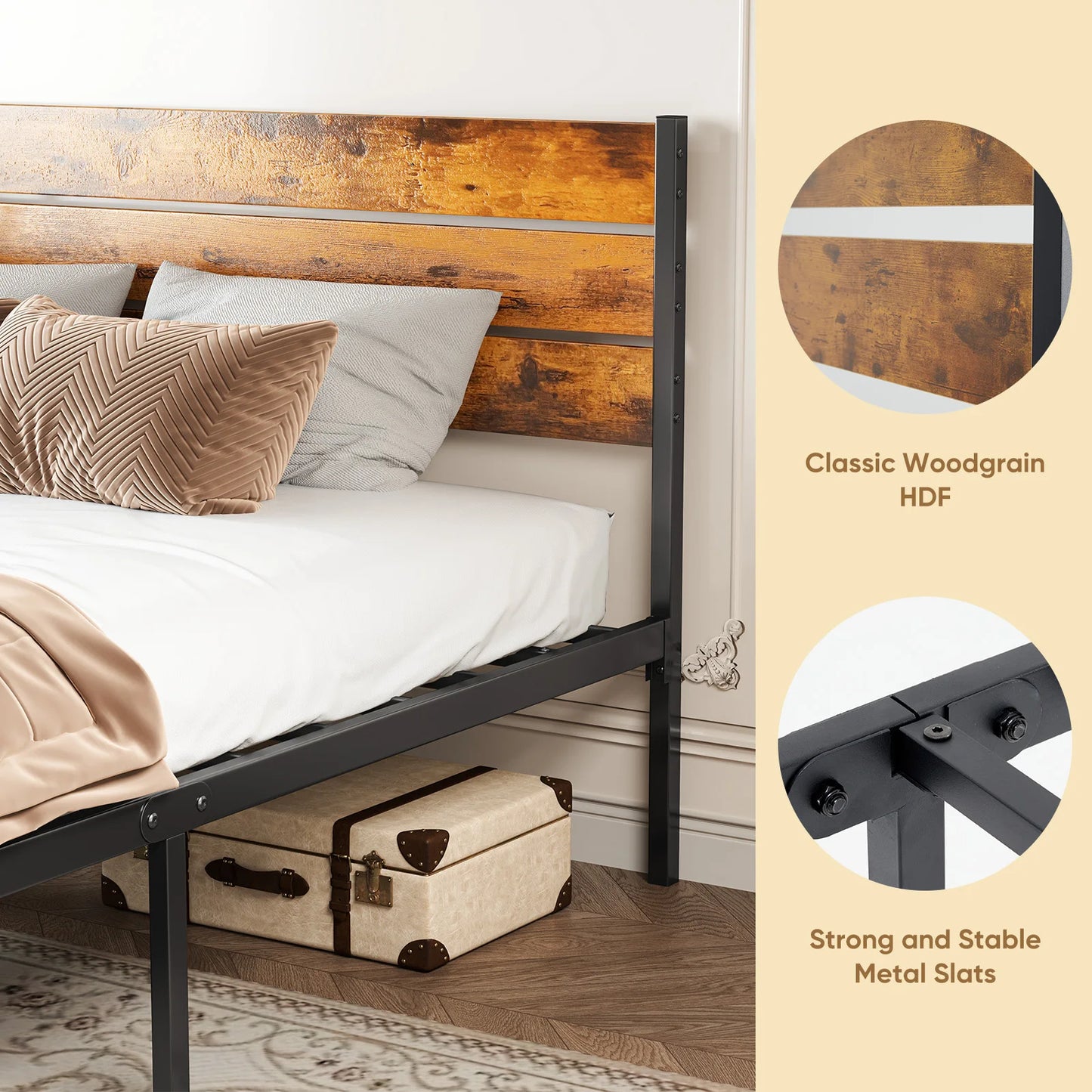 Metal Platform Bed Frame No Box Spring Needed