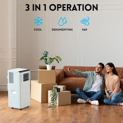 8500 BTU Portable Air Conditioner with LCD Display Remote Control