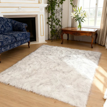 10x12 Fluffy Black Sheepskin Area Rug