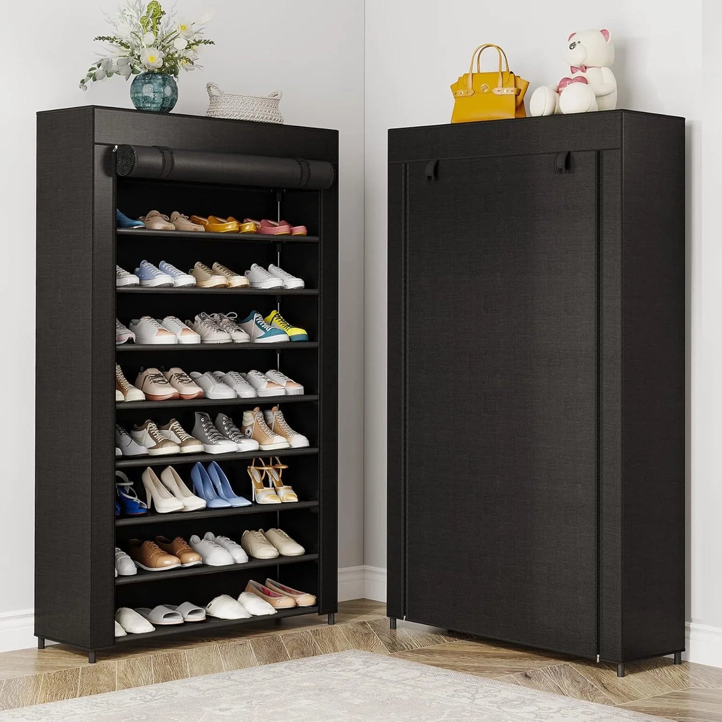 10 Tier Shoes Rack Organizer with Cover