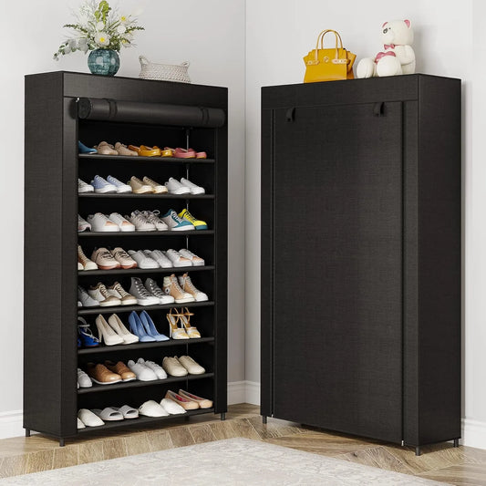 10 Tier Shoes Rack Organizer with Cover