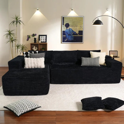 104" Cloud Sectional Couch with L-Shape Chaise and Deep Seating
