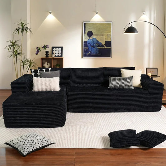 104" Cloud Sectional Couch with L-Shape Chaise and Deep Seating