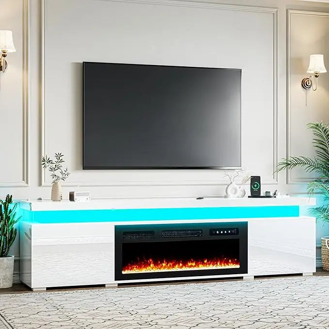 85’’ Fireplace TV Stand, Modern Entertainment Center