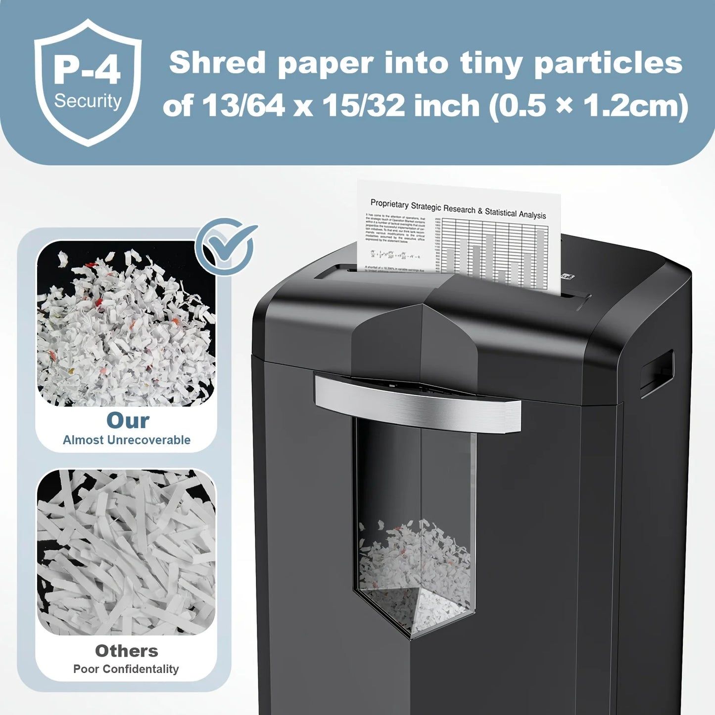 12-Sheet Micro Cut Paper Shredder with Pullout Wastebin.