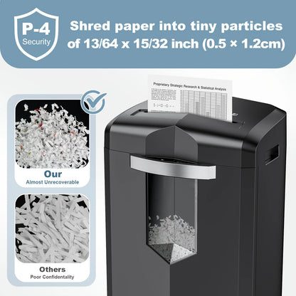 12-Sheet Micro Cut Paper Shredder with Pullout Wastebin.