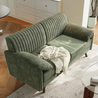 64.5" Loveseat Sofa, Chenille Loveseat Couch with Padded Arms