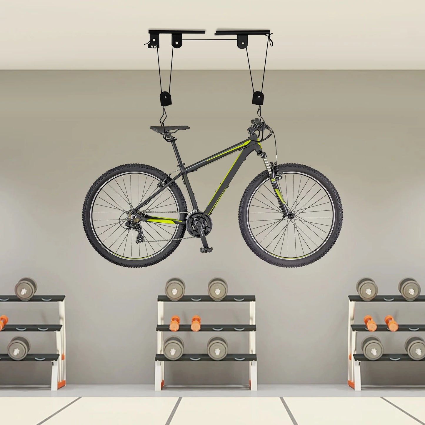 Wall Suspension Display Rack, Bicycle Storage Elevator.