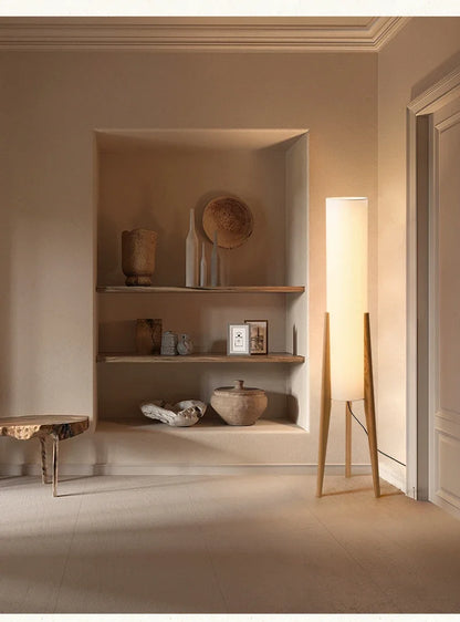 Zen Floor Lamp Japanese style light fabric shade lamp