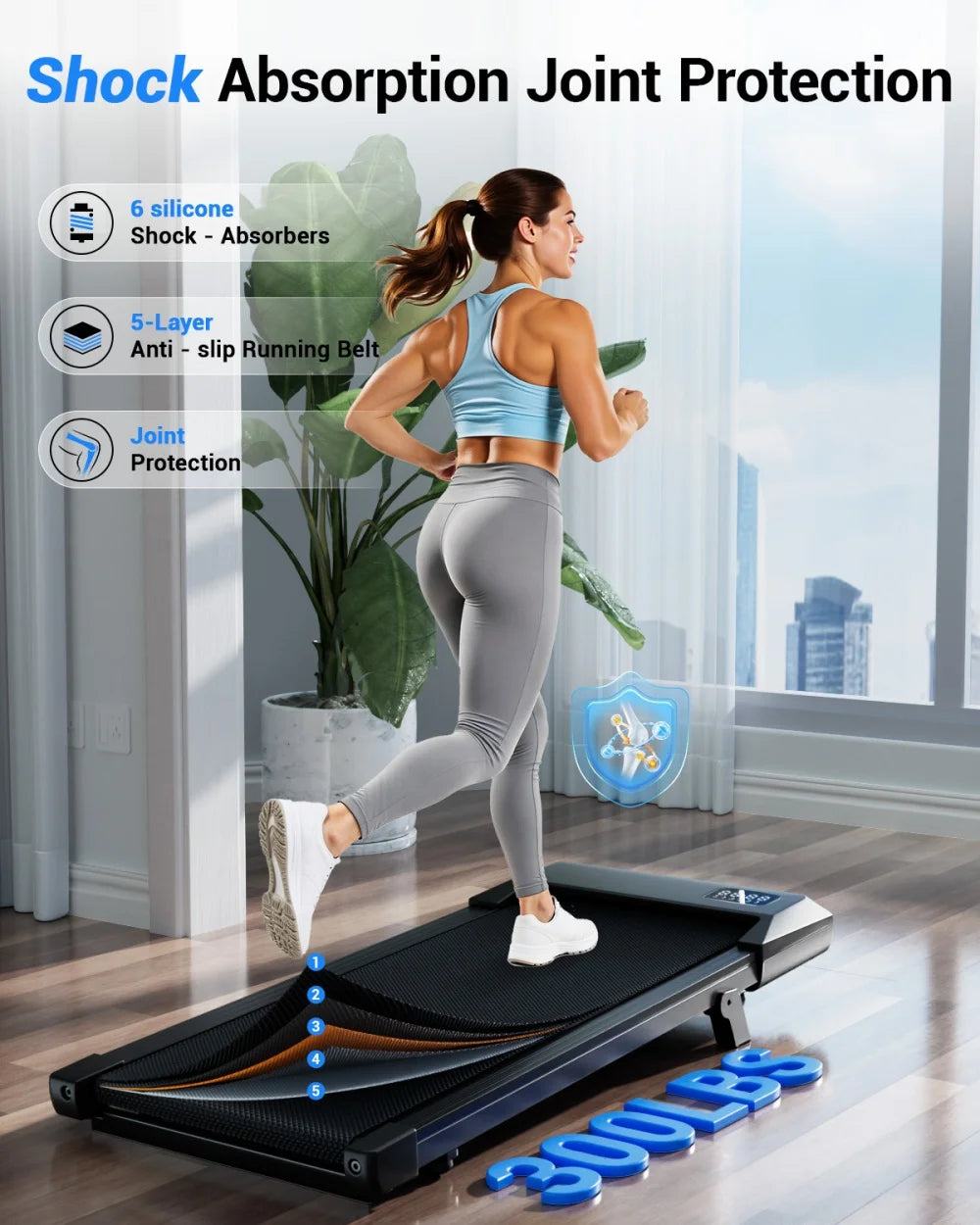 Foldable 6% Slope Under Desk Treadmills