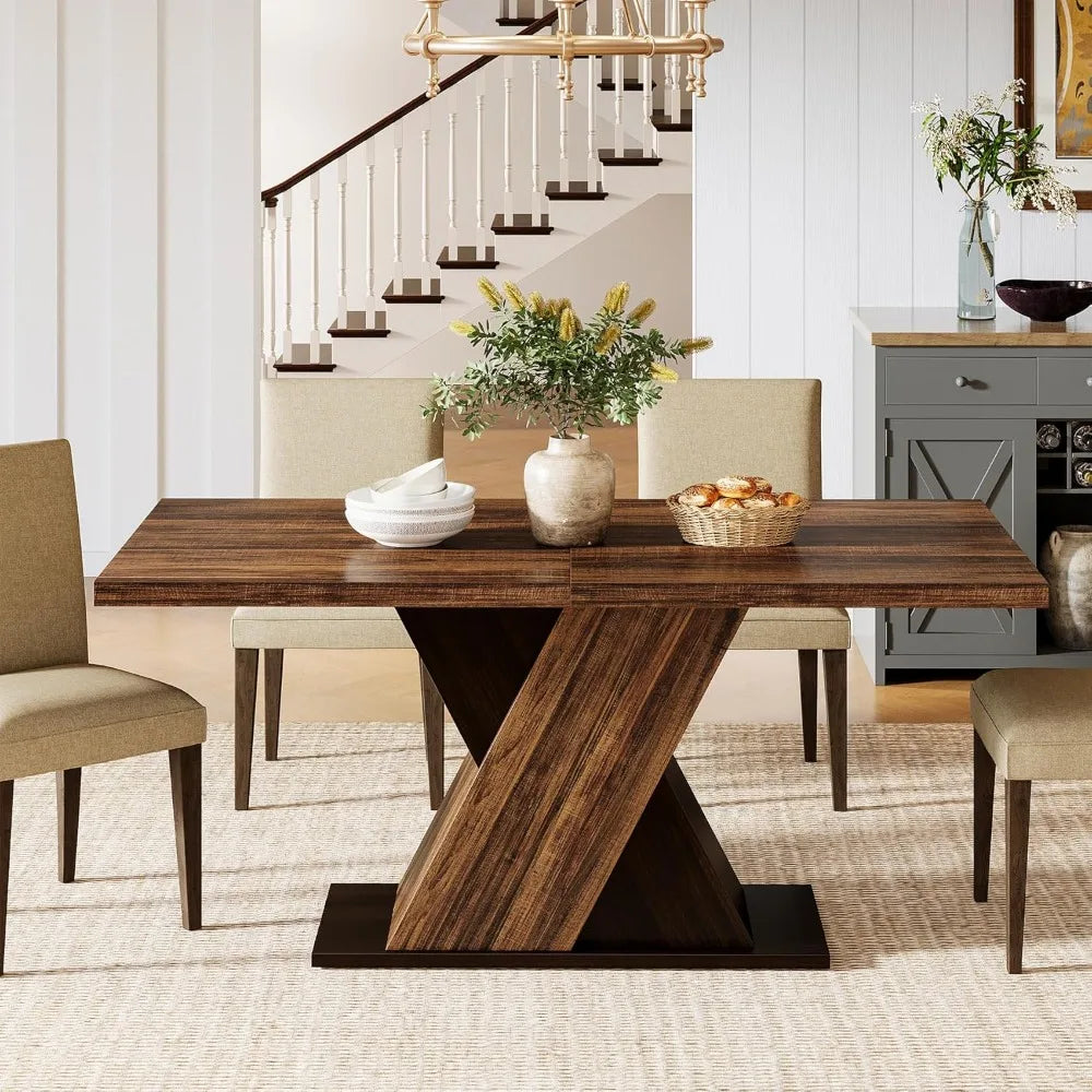 55-Inch Farmhouse Dining Table for 4 people