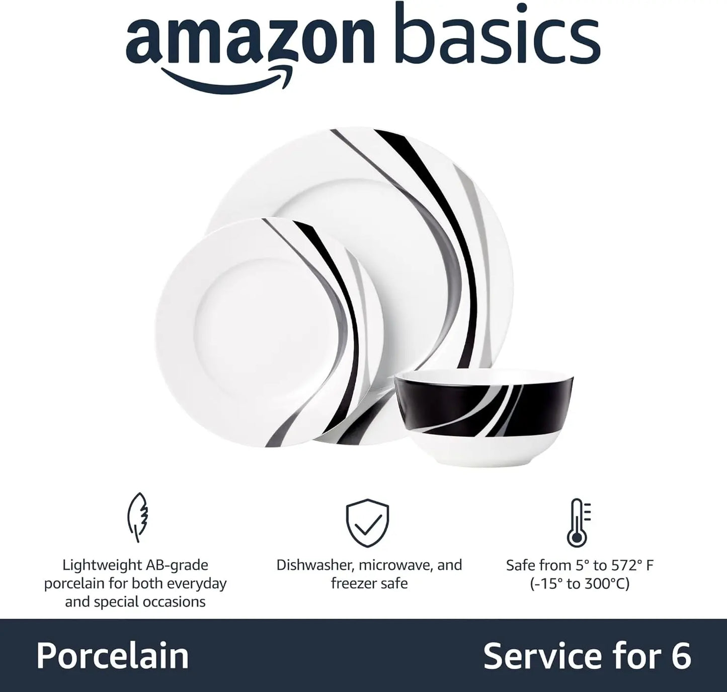 18-Piece Dinnerware Set, Microwave & Dishwasher Safe