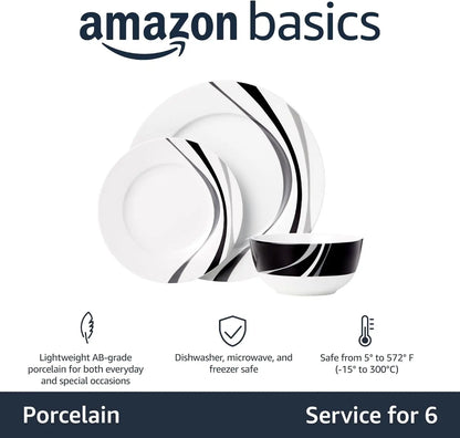18-Piece Dinnerware Set, Microwave & Dishwasher Safe