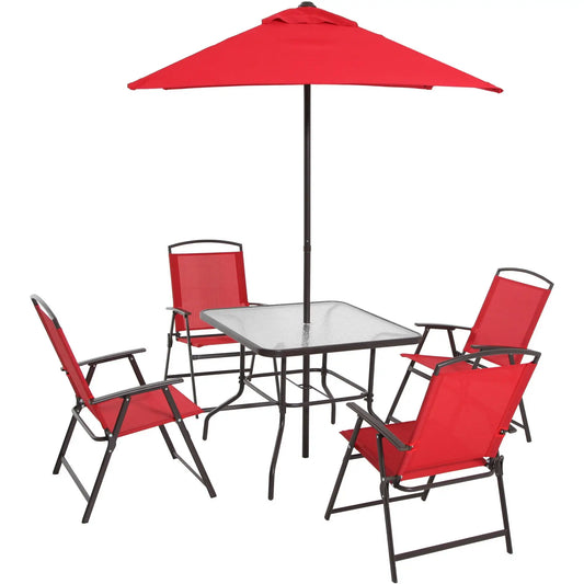 6-Piece Outdoor Patio Dining Set with Umbrella