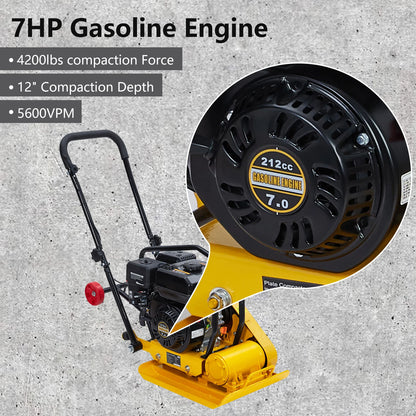 7HP Plate Compactor 4200lbs Compaction Force Rammer