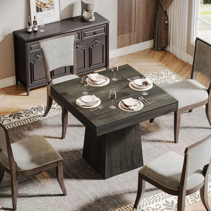31.5-Inch Small Dinner Table with Sturdy Pedestal Base