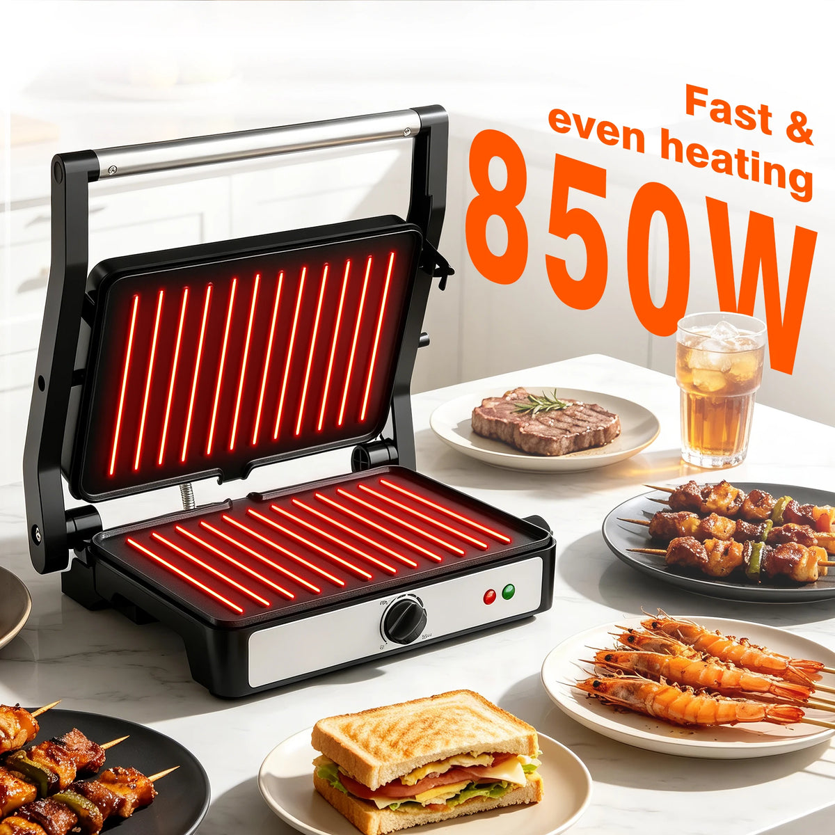 900W 2-Slice Sandwich Maker