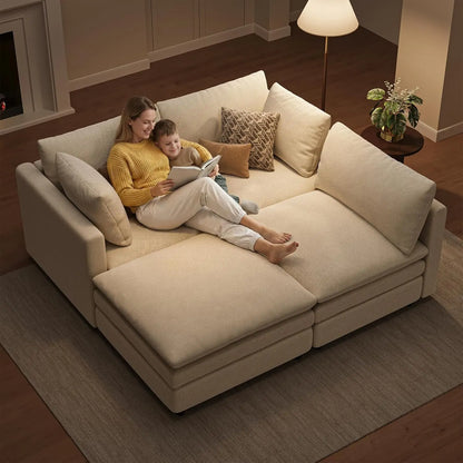 97in Modular L-Shape Sectional Sofa Deep Seat