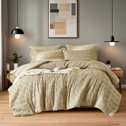 Solid color cut flower Queen size Comforter sets