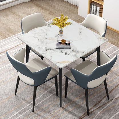 Dining Table Stone Top with Metal Frame