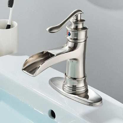 Waterfall Bathroom Faucet Oil Rubbed Bronze Single Handle Lavatory Mixer Tap  Vessel Sink Faucet Farmhouse Vanity  Sink Faucet