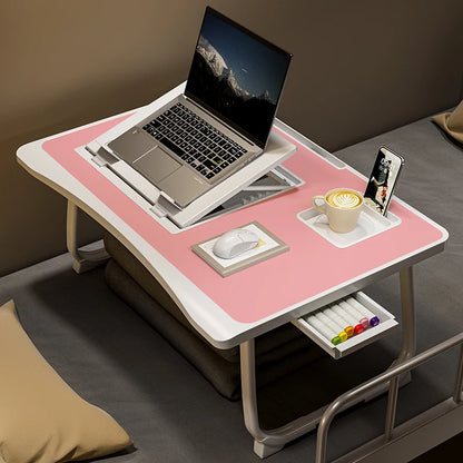 Foldable laptop desk with sturdy desk drawers