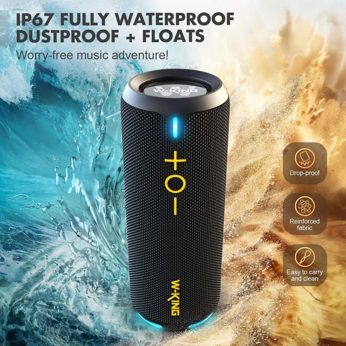 40W Portable Speaker, IP67 Waterproof High-Quality Audio