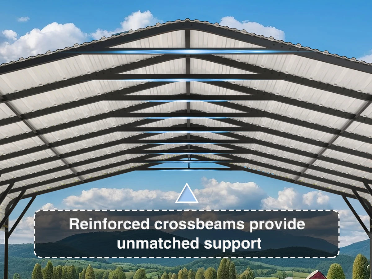 10x15~20x40FT Multi-Size Metal Carport with sturdy base