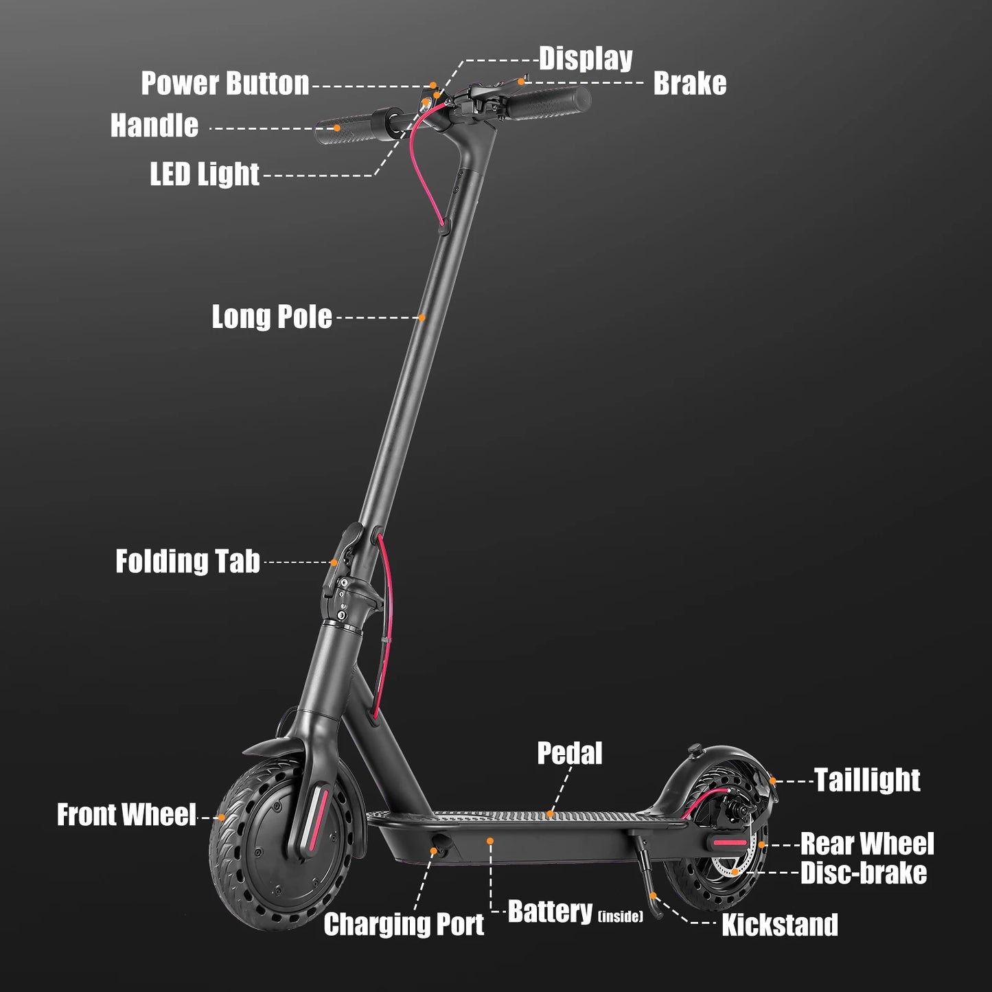 350W Folding Waterproof Commuting Electric Scooters