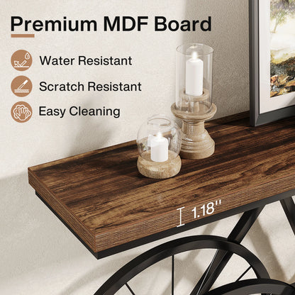70.9-Inch Extra Long Console Table with Bicycle Metal Base
