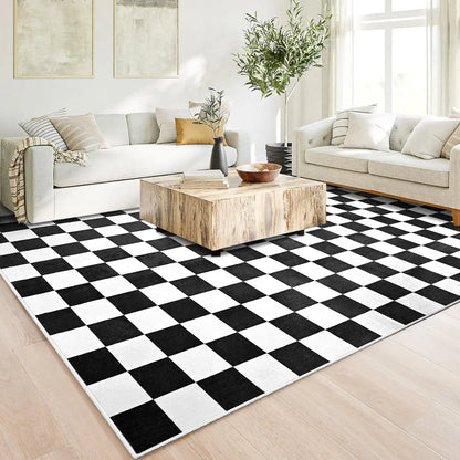 Checkered Area Rugs for Living Room Bedroom