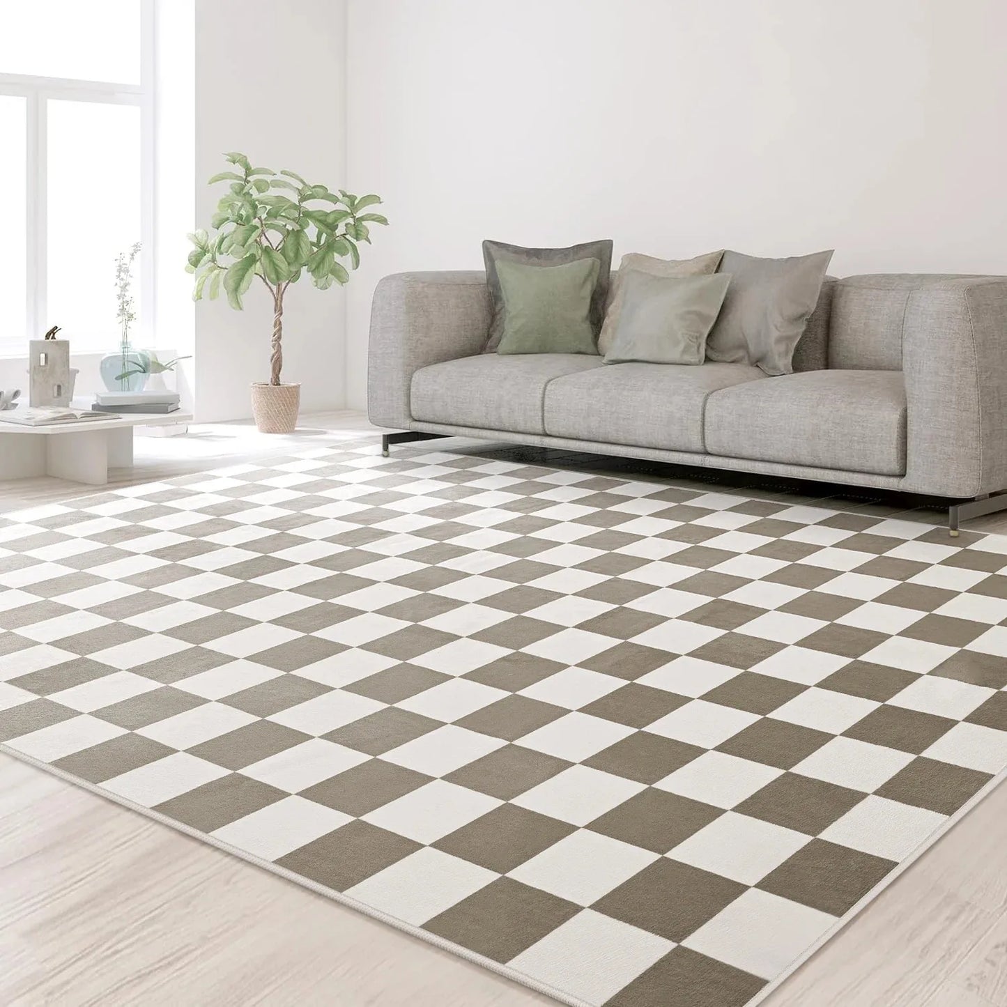 Checkered Area Rugs for Living Room Bedroom