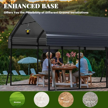 12x20 Heavy Duty, Metal Carport with Reinforced Frame
