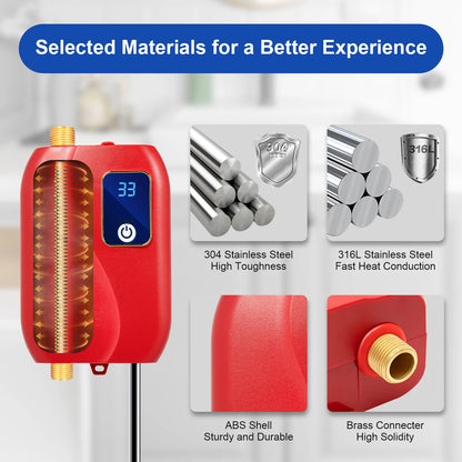 68-122℉ Kitchen Mini Tankless Water Heater